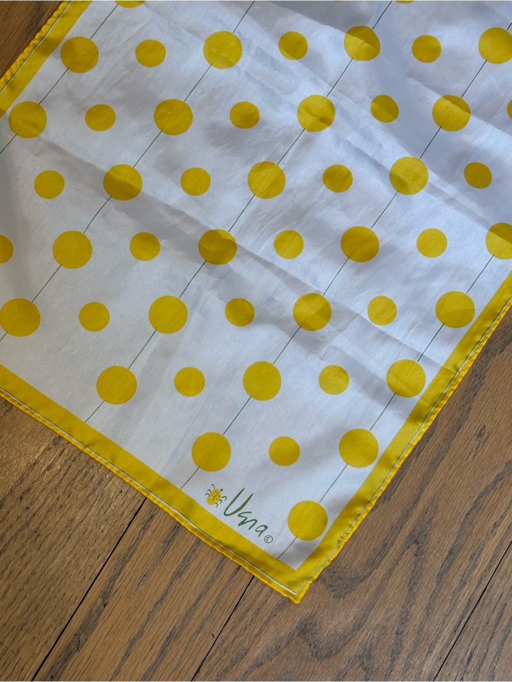 Vintage Vera Neumann Yellow Polka Dot silk scarf